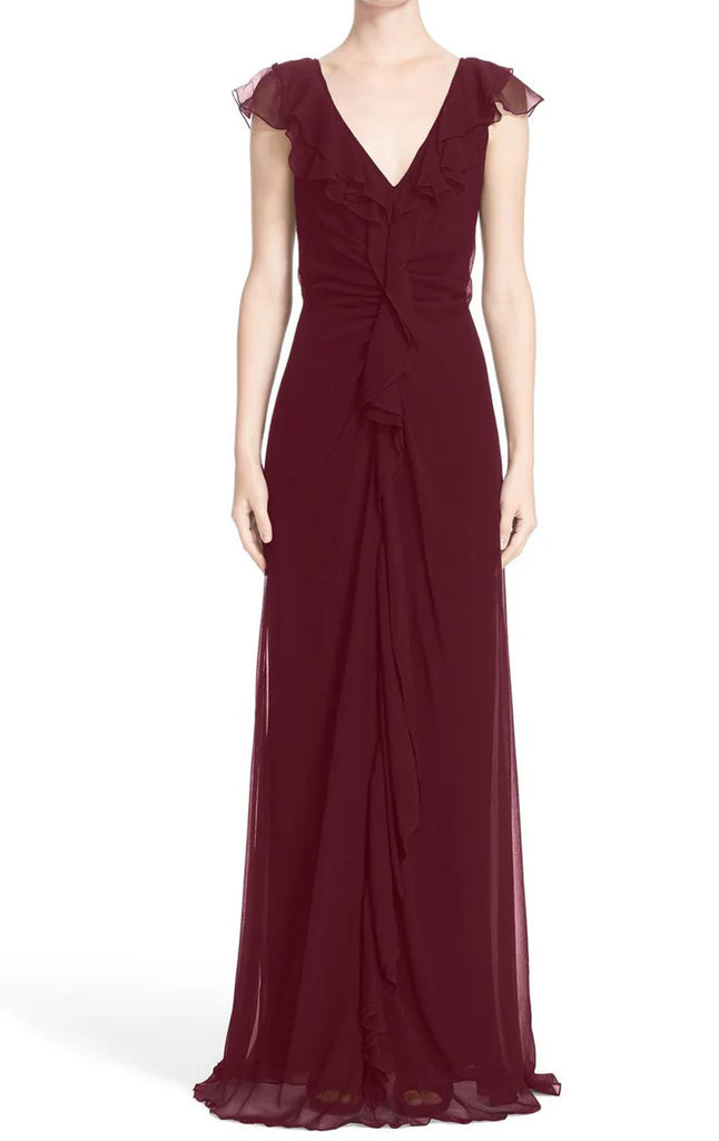 Träger V-Ausschnitt Einfaches Ballkleid Formelles Abendkleid